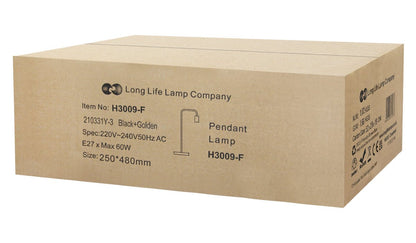Retro Black Pipe Table Lamp Golden Holder - Energy Light Bulbs - Free delivery on all orders