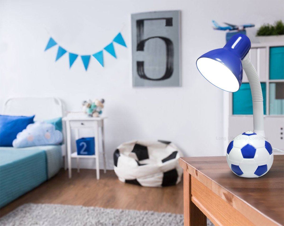 Retro Football Desk Lamp Flexible Blue and White - Energy Light Bulbs - Free delivery on all orders