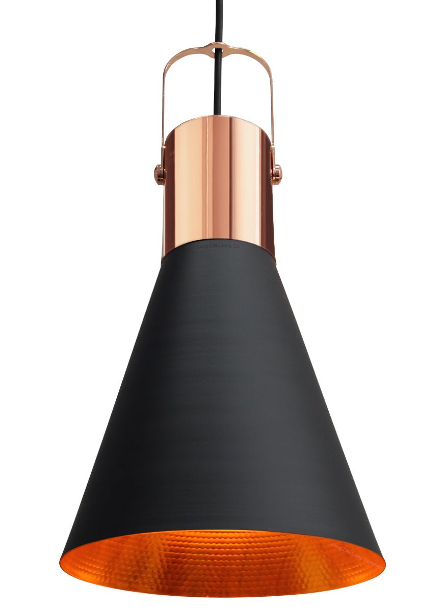 Retro Industrial Rose Ceiling Pendant Black Metal Light Shade - Energy Light Bulbs - Free delivery on all orders