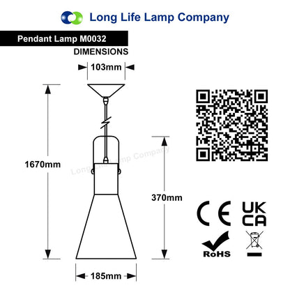 Retro Industrial Rose Ceiling Pendant Black Metal Light Shade - Energy Light Bulbs - Free delivery on all orders