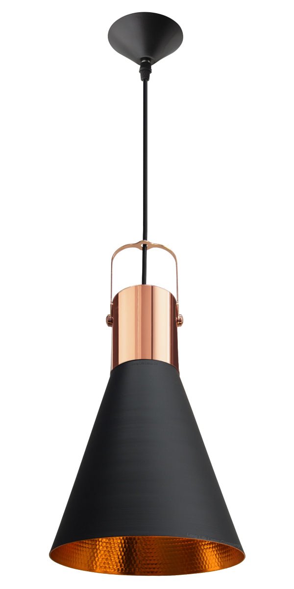 Retro Industrial Rose Ceiling Pendant Black Metal Light Shade - Energy Light Bulbs - Free delivery on all orders