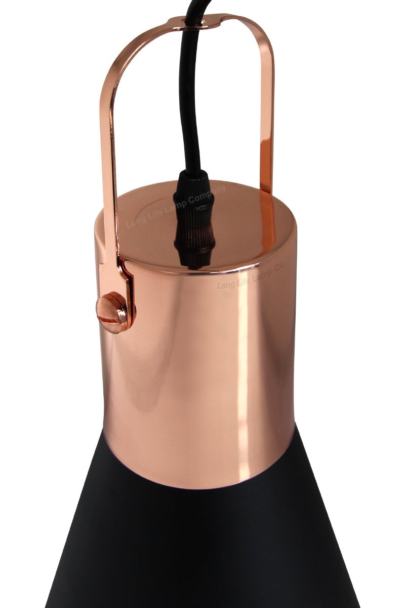 Retro Industrial Rose Ceiling Pendant Black Metal Light Shade - Energy Light Bulbs - Free delivery on all orders