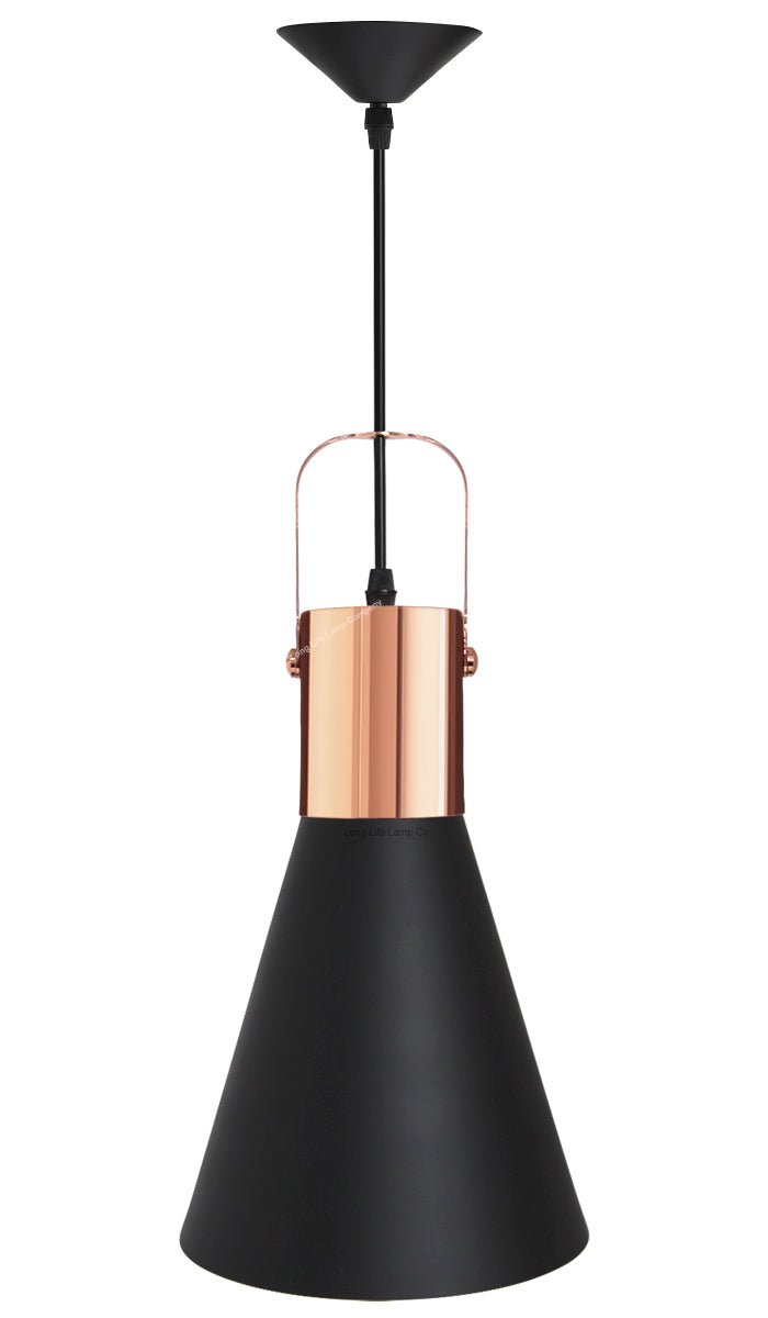 Retro Industrial Rose Ceiling Pendant Black Metal Light Shade - Energy Light Bulbs - Free delivery on all orders