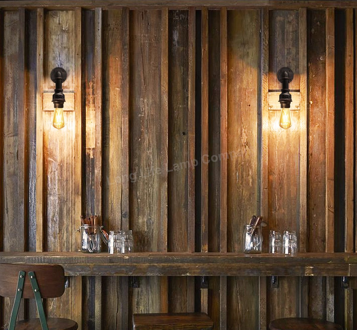 Retro Industrial Water Pipe Vintage Wall Light - Energy Light Bulbs - Free delivery on all orders