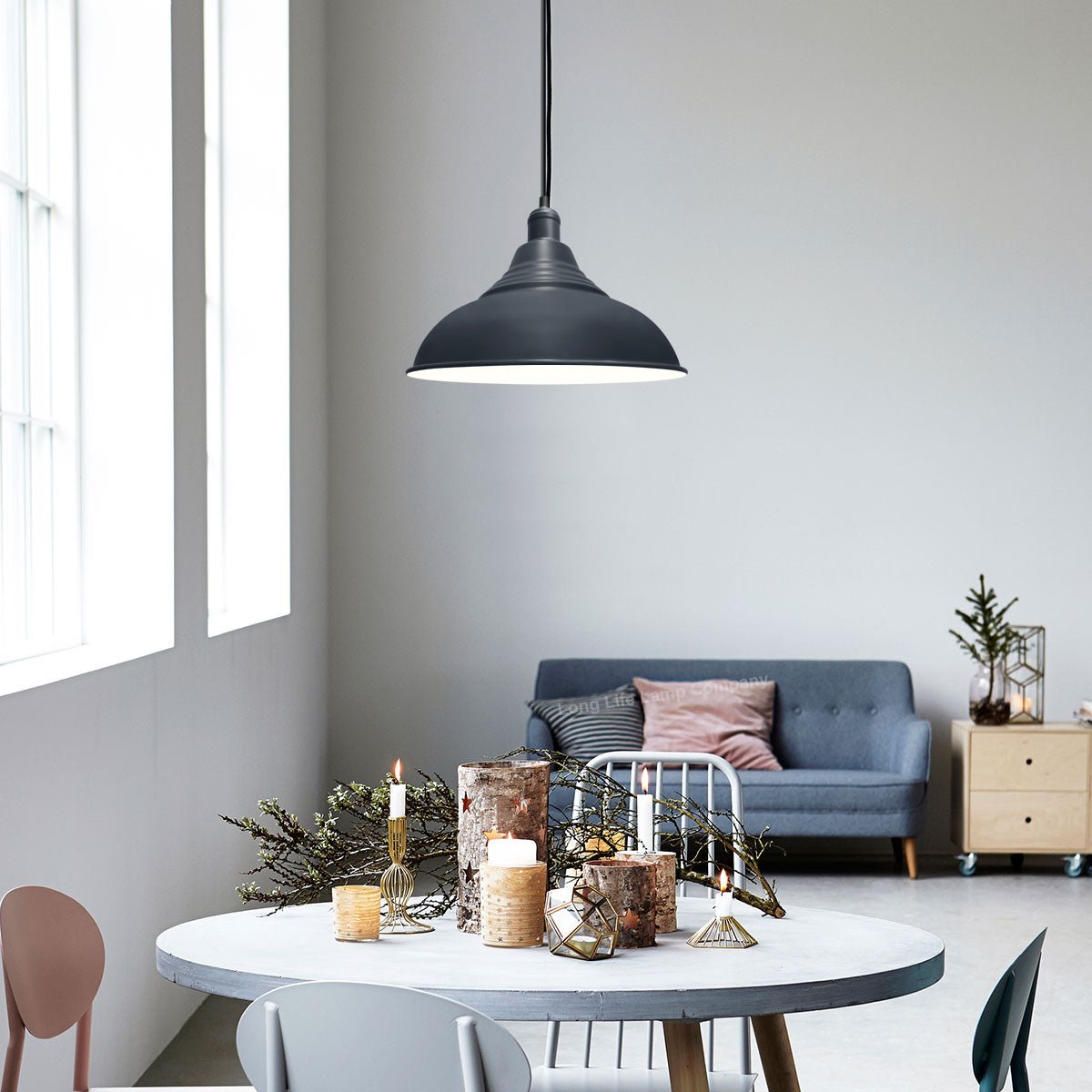 Retro Vintage Dark Blue Ceiling Pendant Light Metal Lamp Shade M0021 - Free delivery on all orders