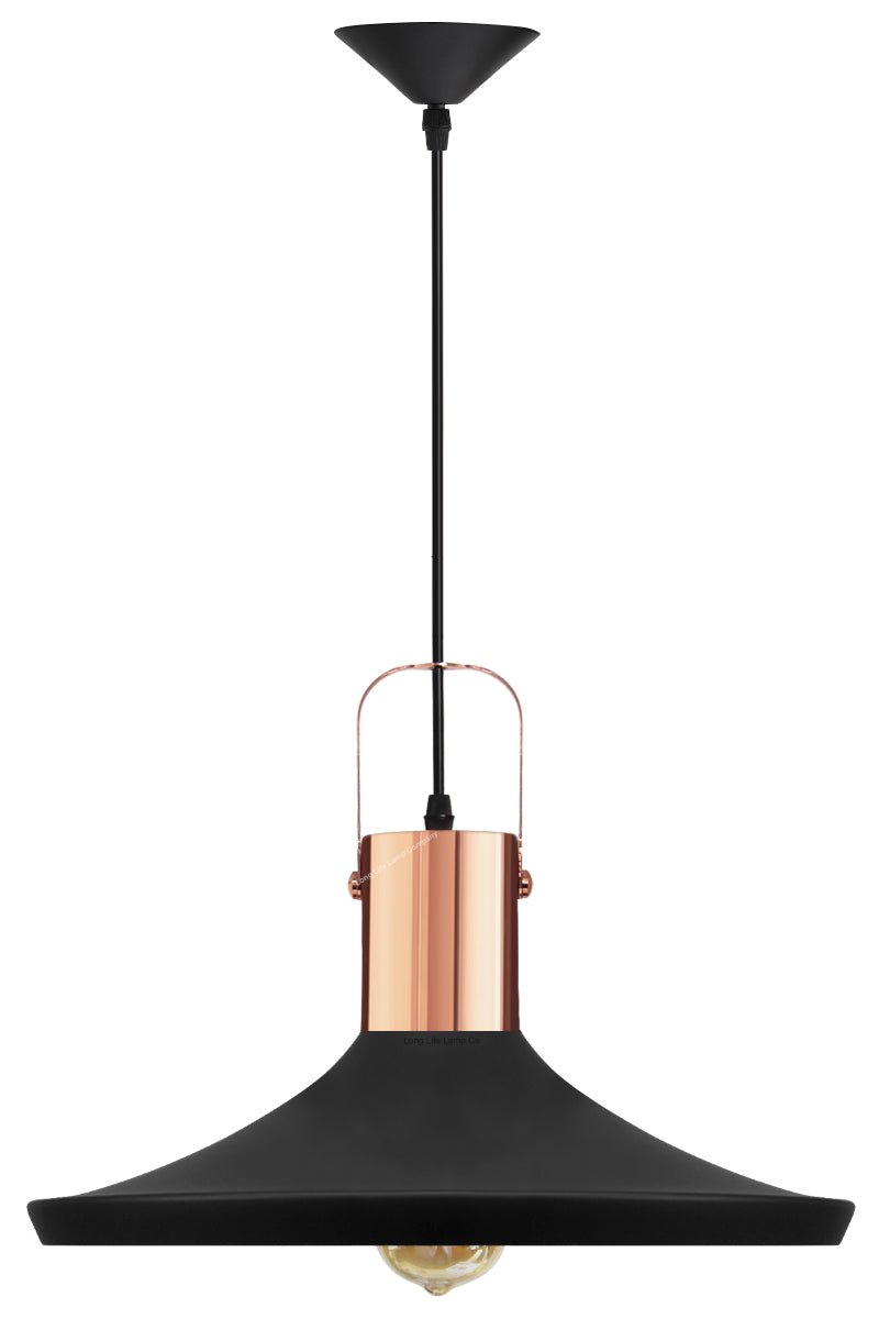 Retro Vintage Industrial Black Metal Hanging Ceiling Pendant Light Shade - Energy Light Bulbs - Free delivery on all orders