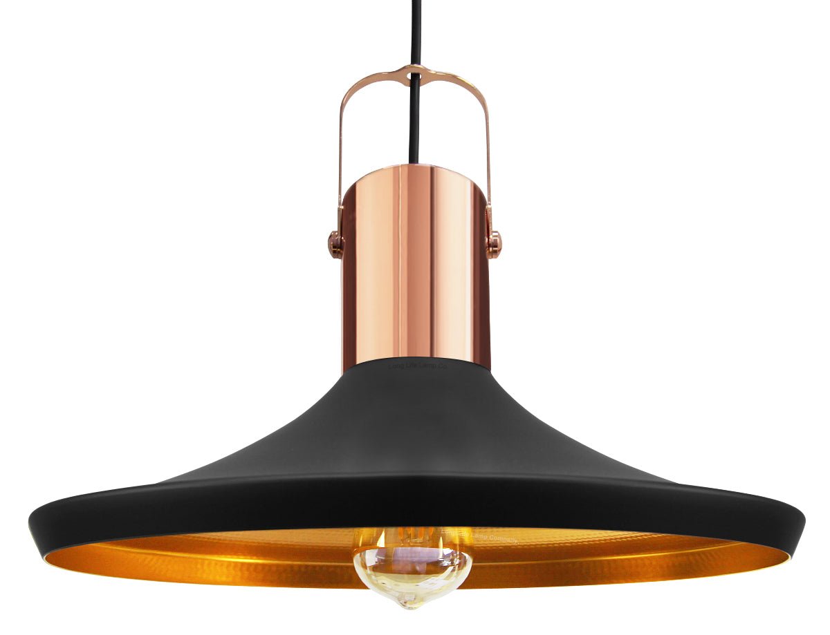 Retro Vintage Industrial Black Metal Hanging Ceiling Pendant Light Shade - Energy Light Bulbs - Free delivery on all orders