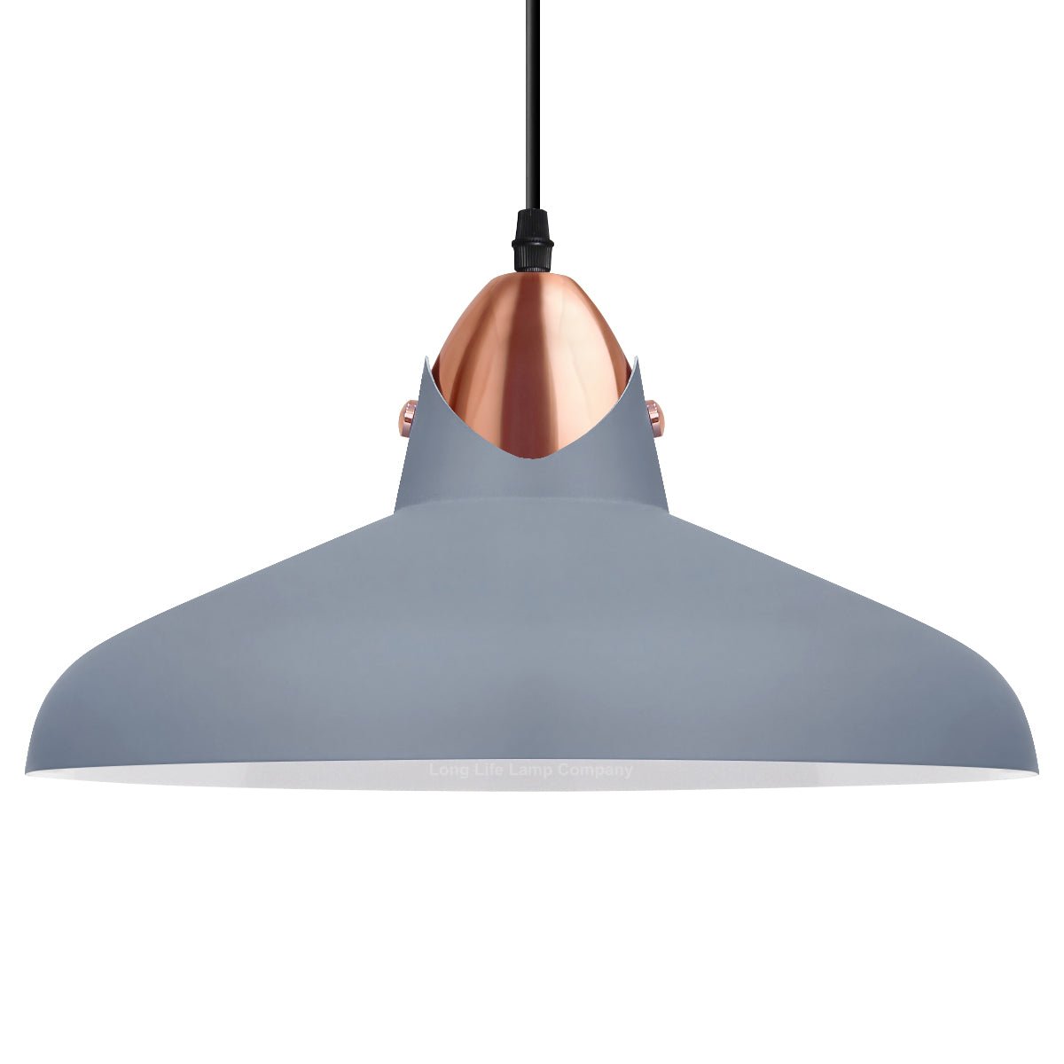 Retro Vintage Industrial Grey Metal Ceiling Pendant Light - Energy Light Bulbs - Free delivery on all orders