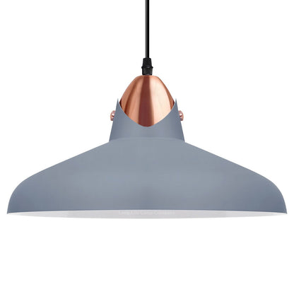 Retro Vintage Industrial Grey Metal Ceiling Pendant Light - Energy Light Bulbs - Free delivery on all orders