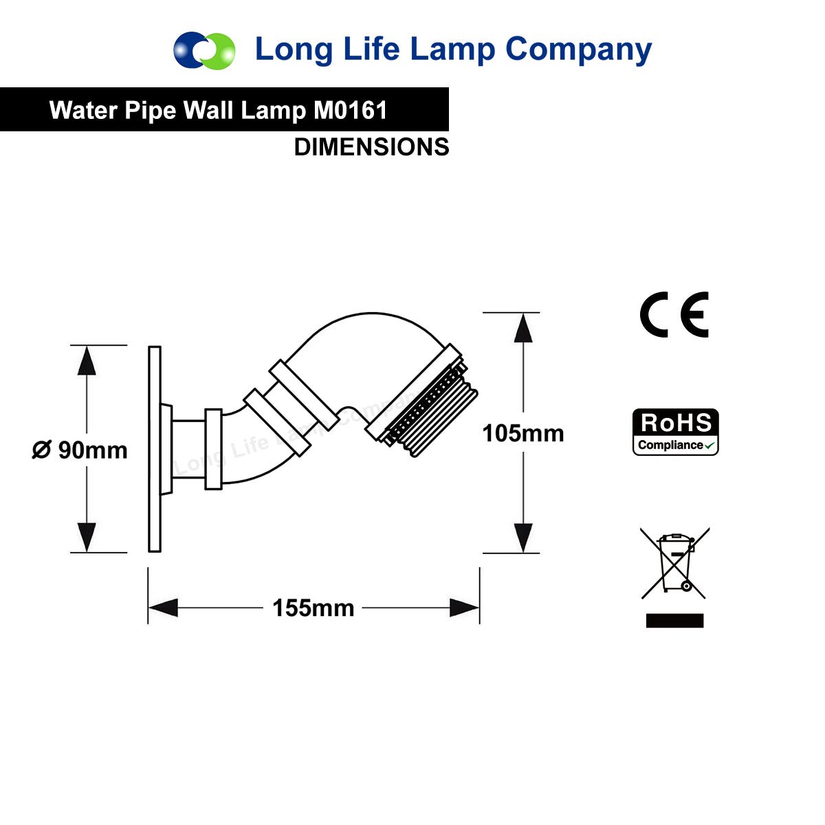 Retro Vintage Industrial Water Pipe Wall Light - Energy Light Bulbs - Free delivery on all orders