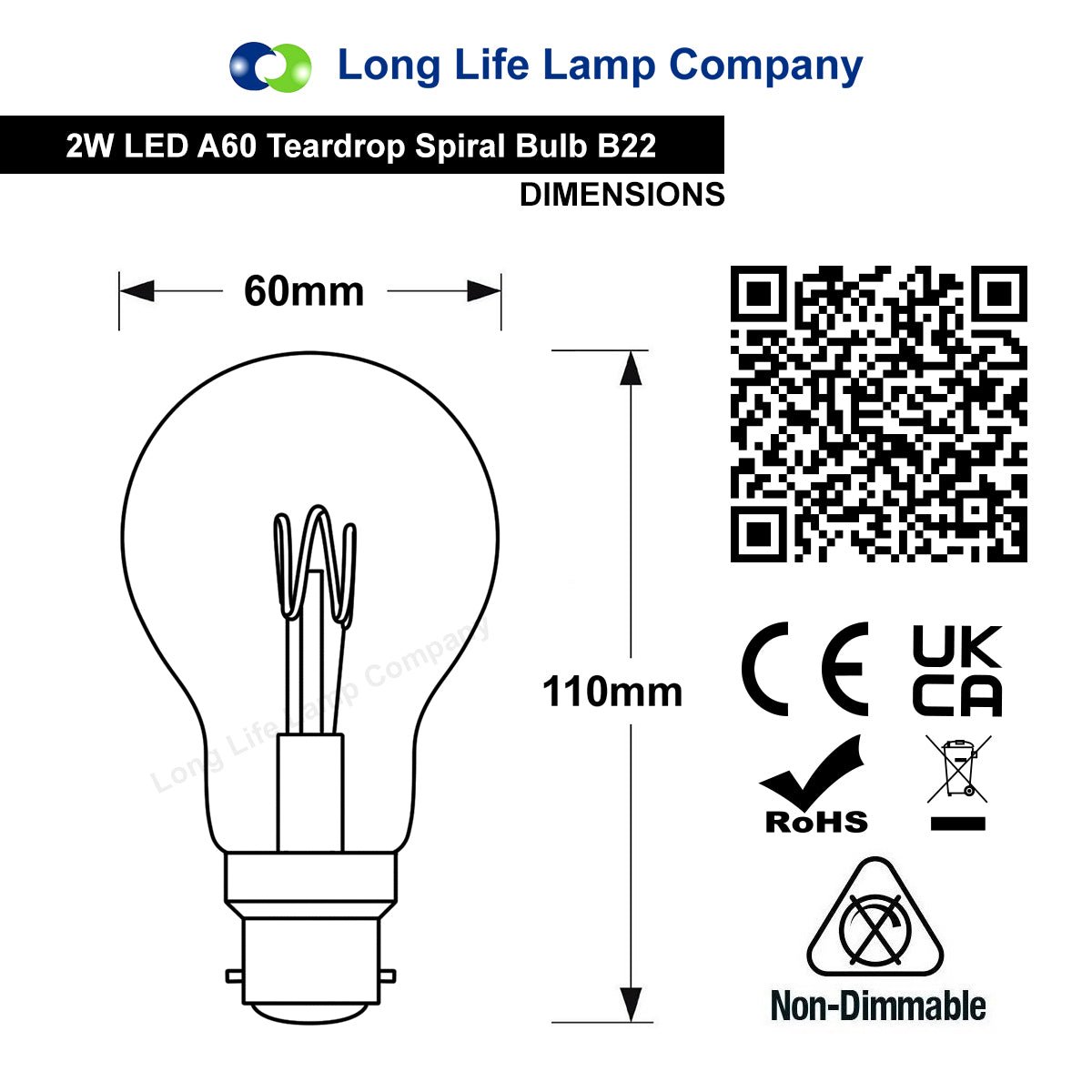 Retro Vintage LED 2w Edison Style Spiral Filament Bulb Smoked Gold Glass A60 B22 Bayonet - Energy Light Bulbs - Free delivery on all orders