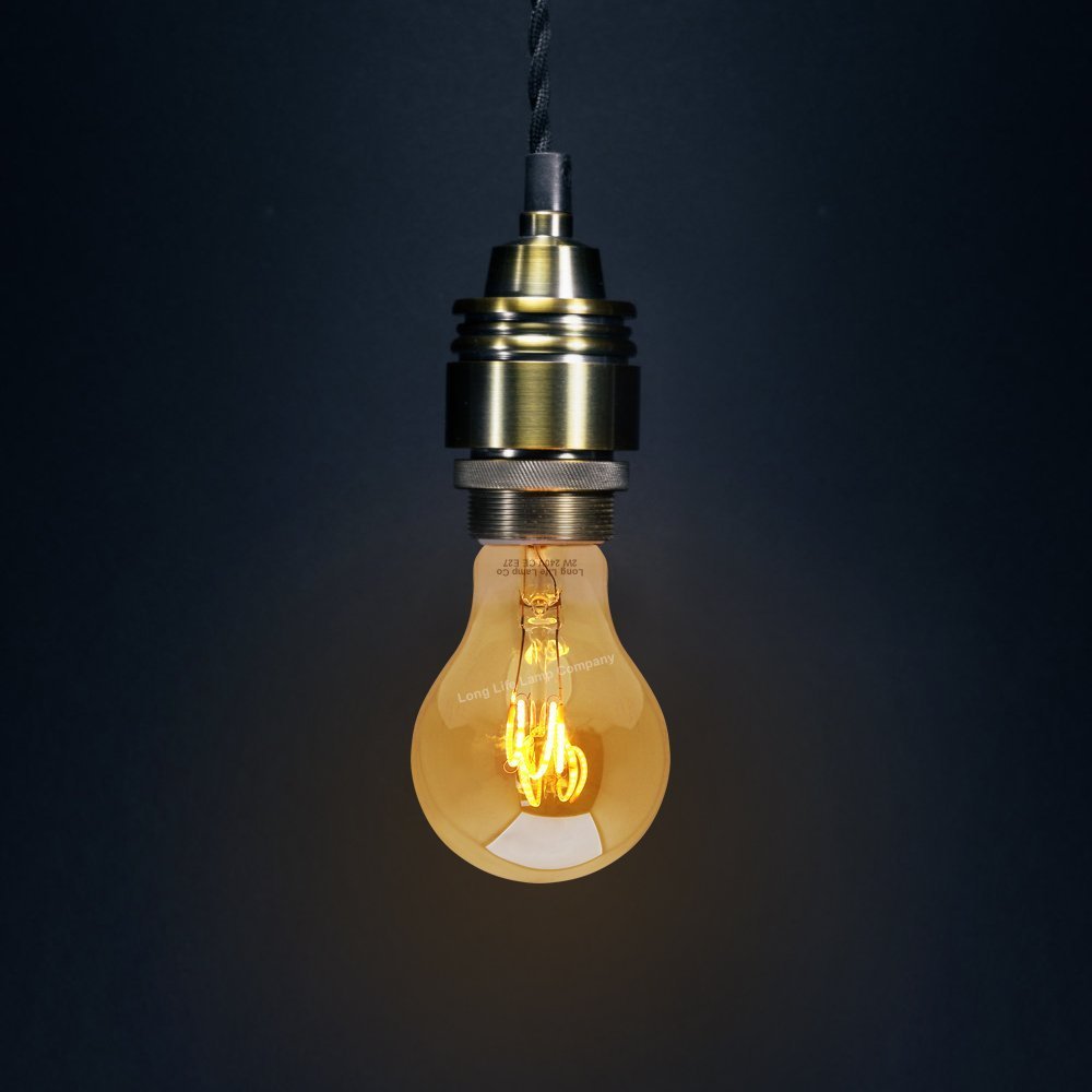 Retro Vintage LED 2w Edison Style Spiral Filament Bulb Smoked Gold Glass A60 E27 - Energy Light Bulbs - Free delivery on all orders