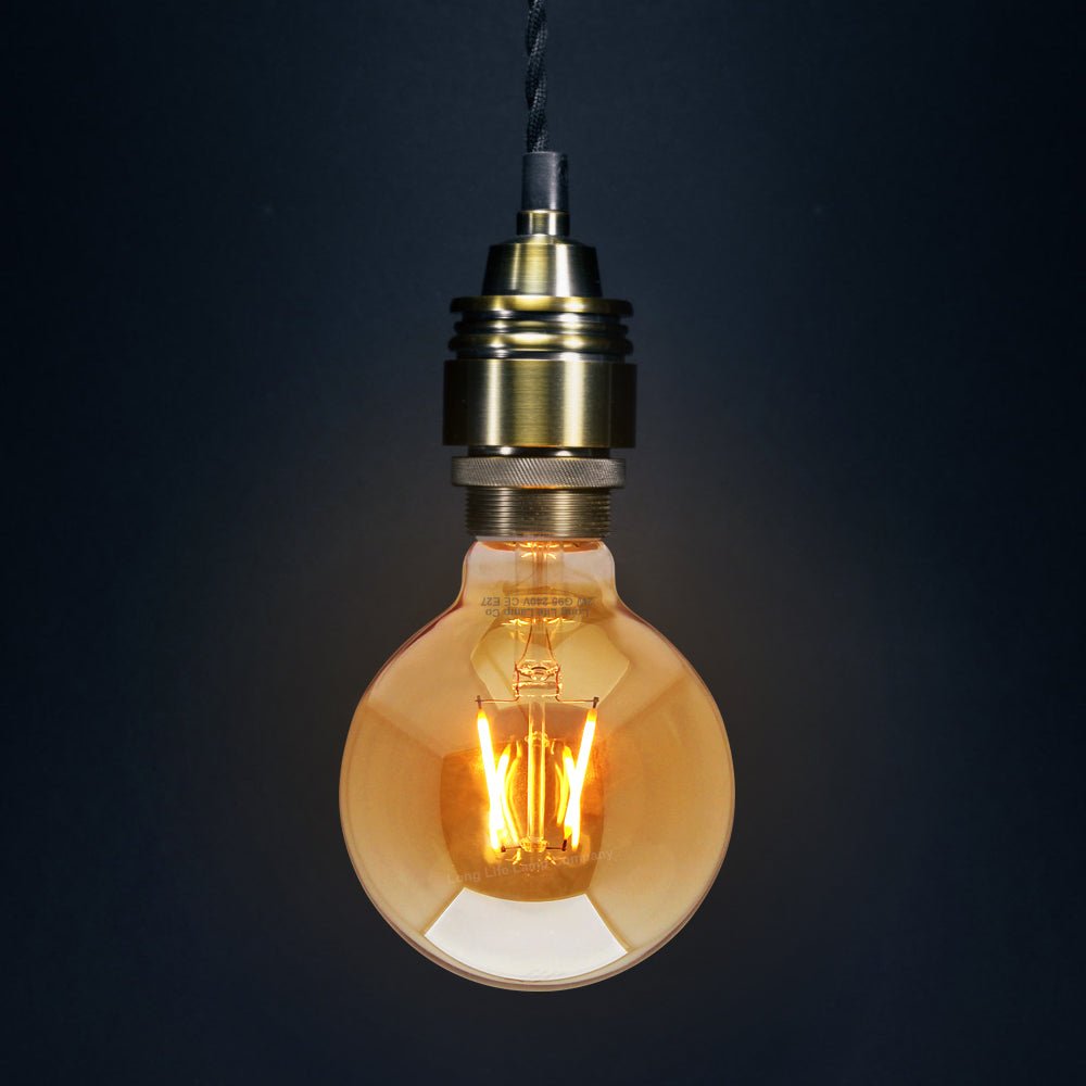 Retro Vintage LED 2w Globe Edison Style Filament Bulb Smoked Gold Glass G95 E27 Edison Screw - Energy Light Bulbs - Free delivery on all orders