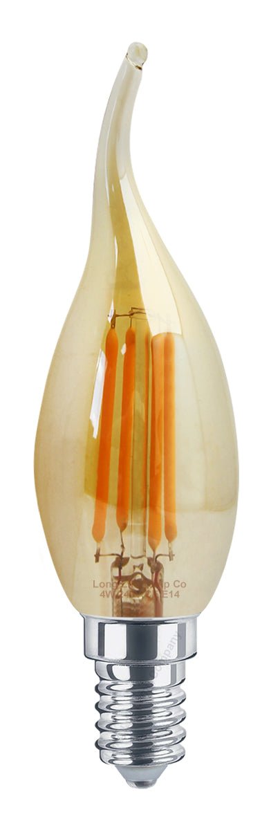 Retro Vintage LED 4w Candle Bulb Smoked Gold Glass E14 Small Edison Screw - Energy Light Bulbs - Free delivery on all orders