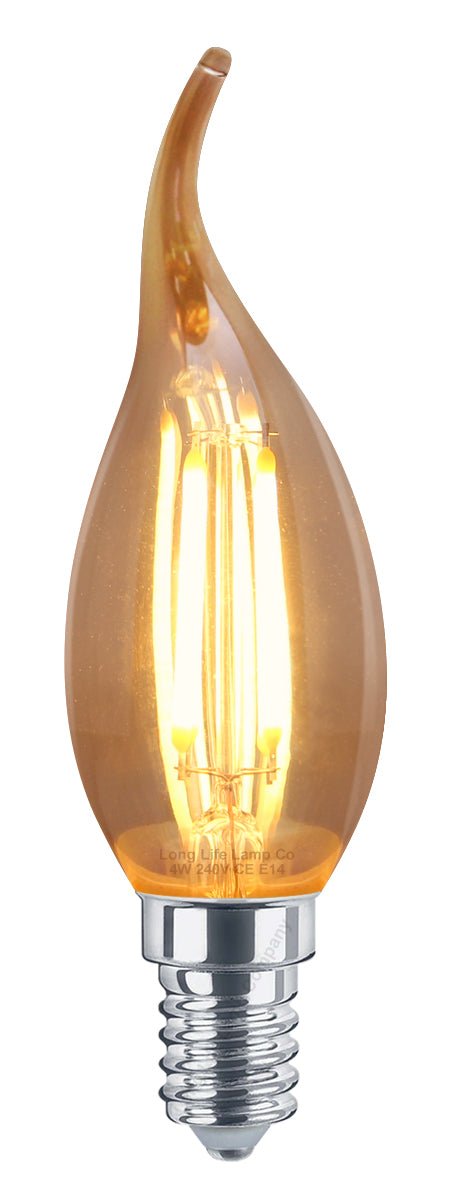 Retro Vintage LED 4w Candle Bulb Smoked Gold Glass E14 Small Edison Screw - Energy Light Bulbs - Free delivery on all orders
