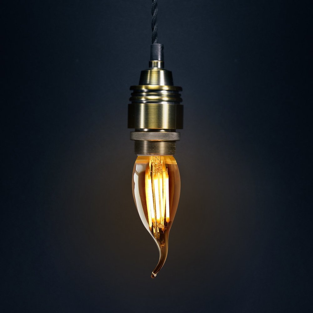 Retro Vintage LED 4w Candle Edison Style Filament Bulb Smoked Gold Glass B22 Bayonet Cap - Energy Light Bulbs - Free delivery on all orders
