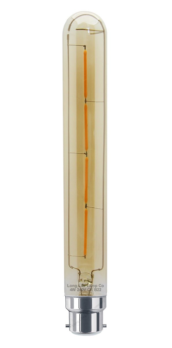 Retro Vintage LED 4w Test Tube Edison Style Filament Bulb Smoked Gold Glass T30 B22 - Energy Light Bulbs - Free delivery on all orders