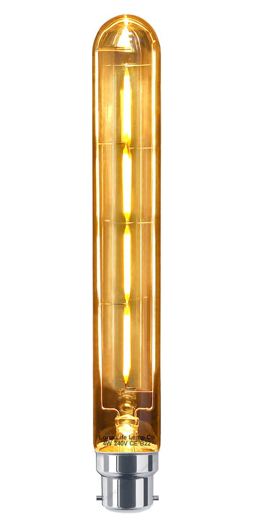 Retro Vintage LED 4w Test Tube Edison Style Filament Bulb Smoked Gold Glass T30 B22 - Energy Light Bulbs - Free delivery on all orders