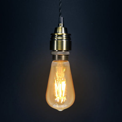 Retro Vintage LED 6w Dimmable Squirrel Cage Bulb Smoked Gold Glass ST58 E27 - Energy Light Bulbs - Free delivery on all orders