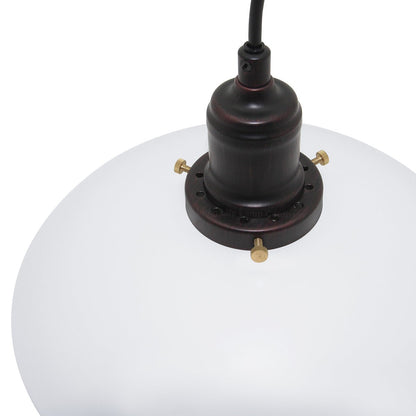 Retro Vintage White Ceiling Light Shade Metal Industrial Hanging Pendant Light Black Fitting - Energy Light Bulbs - Free delivery on all orders