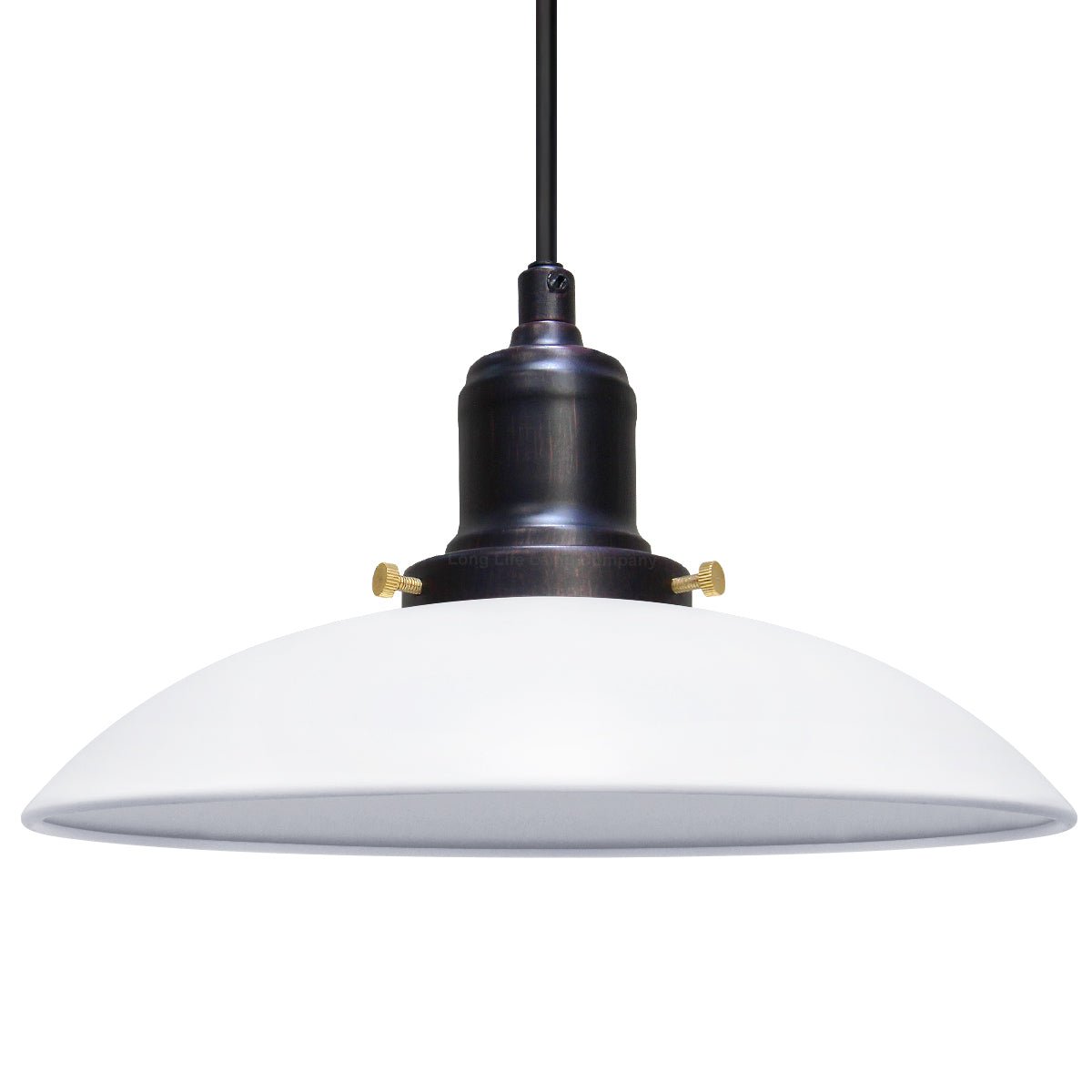 Retro Vintage White Ceiling Light Shade Metal Industrial Hanging Pendant Light Black Fitting - Energy Light Bulbs - Free delivery on all orders