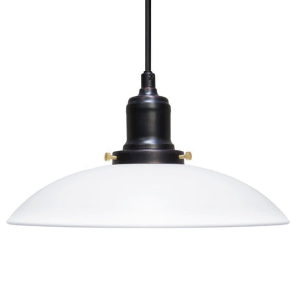 Retro Vintage White Ceiling Light Shade Metal Industrial Hanging Pendant Light Black Fitting - Energy Light Bulbs - Free delivery on all orders