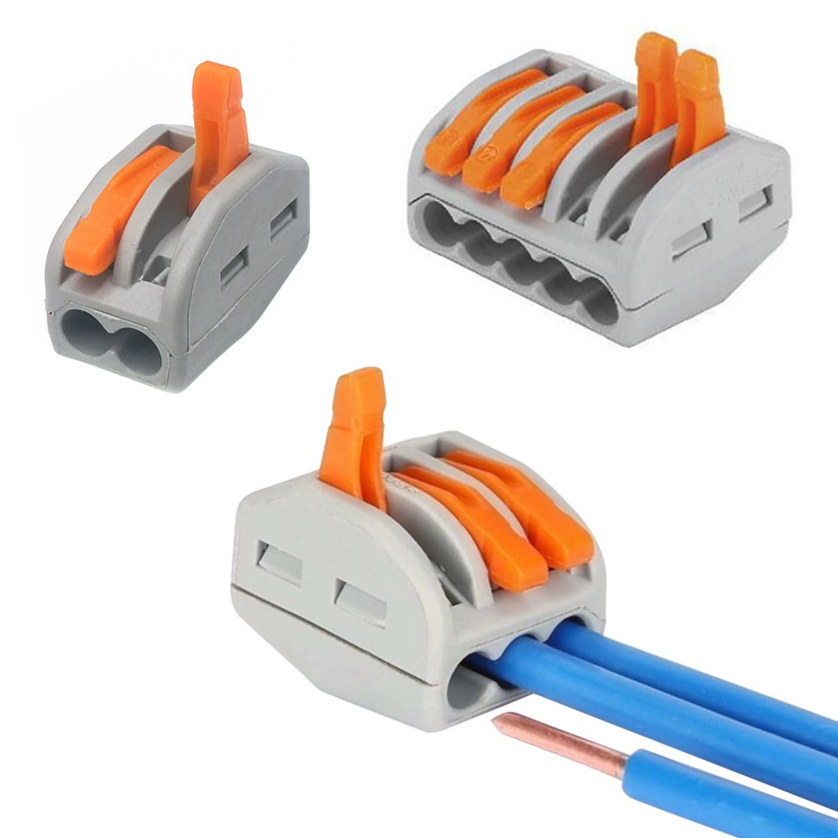 Reusable Spring Wire Connector Terminal Block 2/3/5 Way Clamp - Energy Light Bulbs - Free delivery on all orders