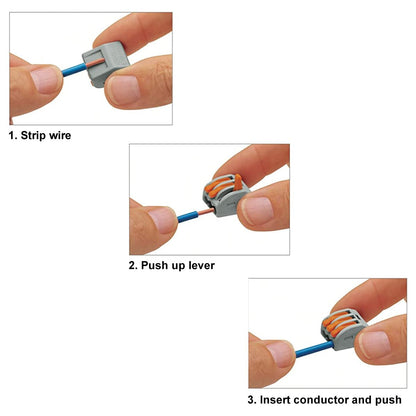 Reusable Spring Wire Connector Terminal Block 2/3/5 Way Clamp - Energy Light Bulbs - Free delivery on all orders