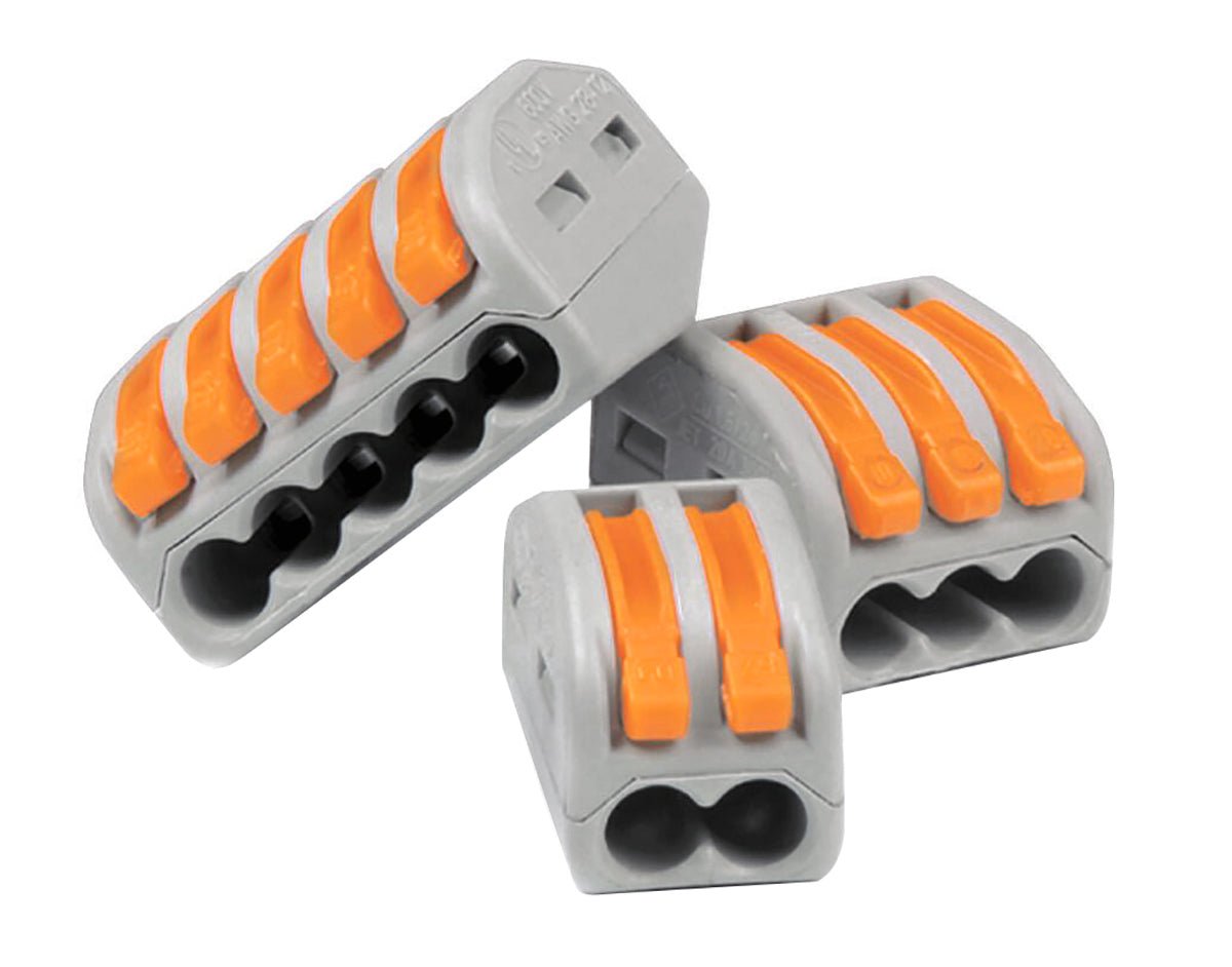 Reusable Spring Wire Connector Terminal Block 2/3/5 Way Clamp - Energy Light Bulbs - Free delivery on all orders