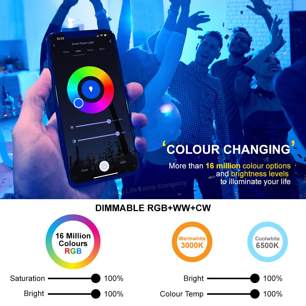 RGB 30w WiFi LED Ceiling Panel Colour Changing Recessed 300 x 600 - Energy Light Bulbs - Free delivery on all orders