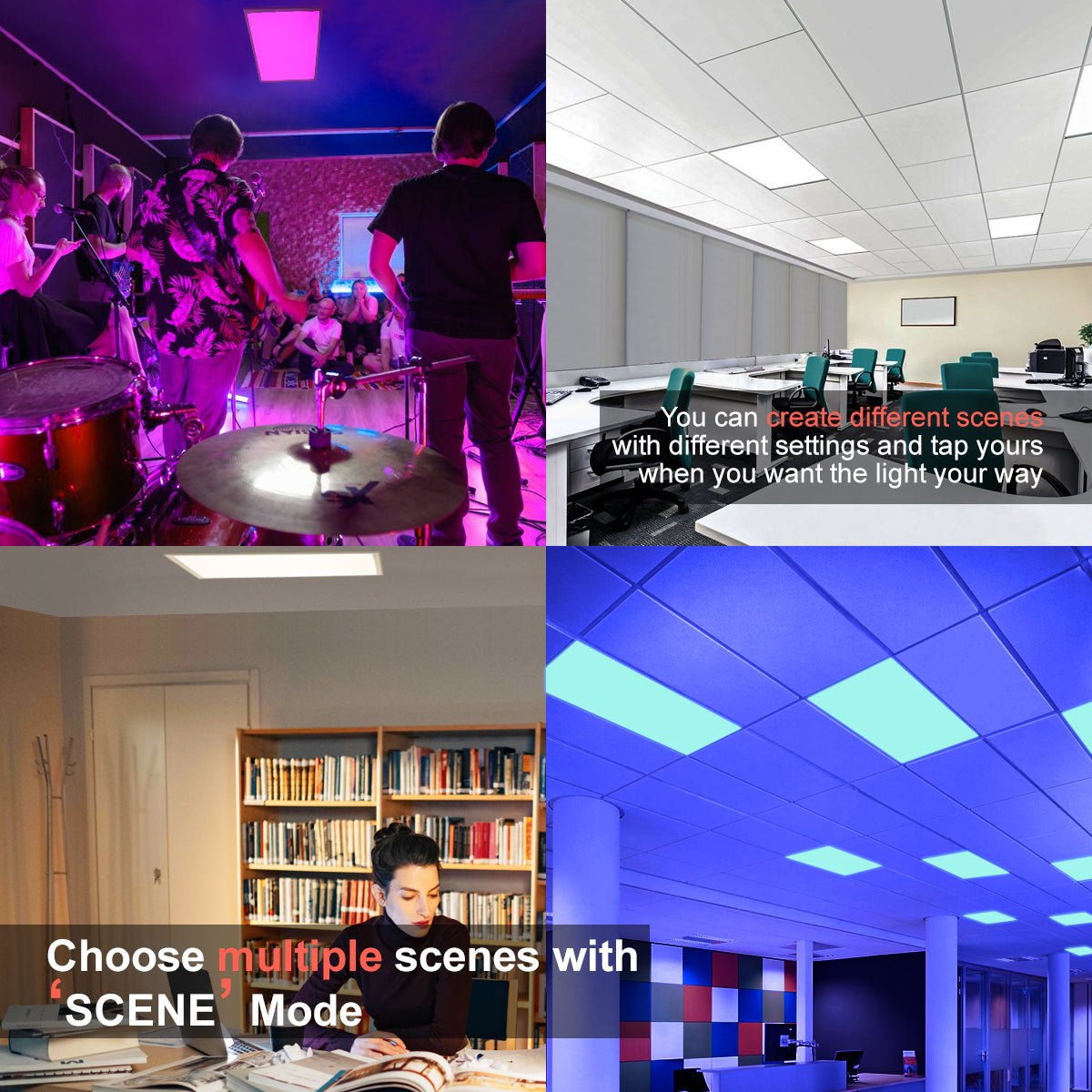 RGB 30w WiFi LED Ceiling Panel Colour Changing Recessed 300 x 600 - Energy Light Bulbs - Free delivery on all orders
