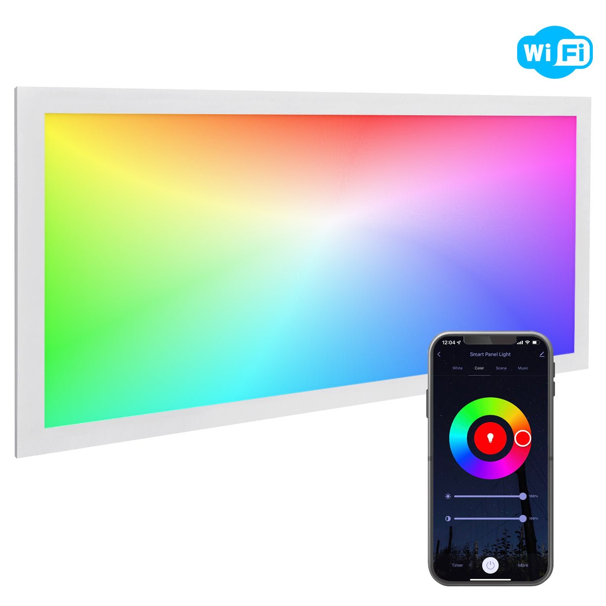 RGB 30w WiFi LED Ceiling Panel Colour Changing Recessed 300 x 600 - Energy Light Bulbs - Free delivery on all orders