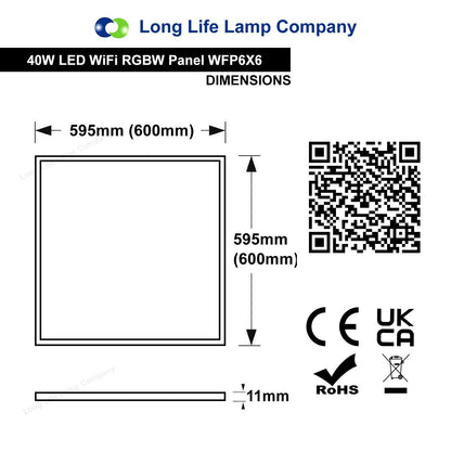 RGB 40w WiFi LED Ceiling Panel Colour Changing Recessed 600 x 600 - Energy Light Bulbs - Free delivery on all orders