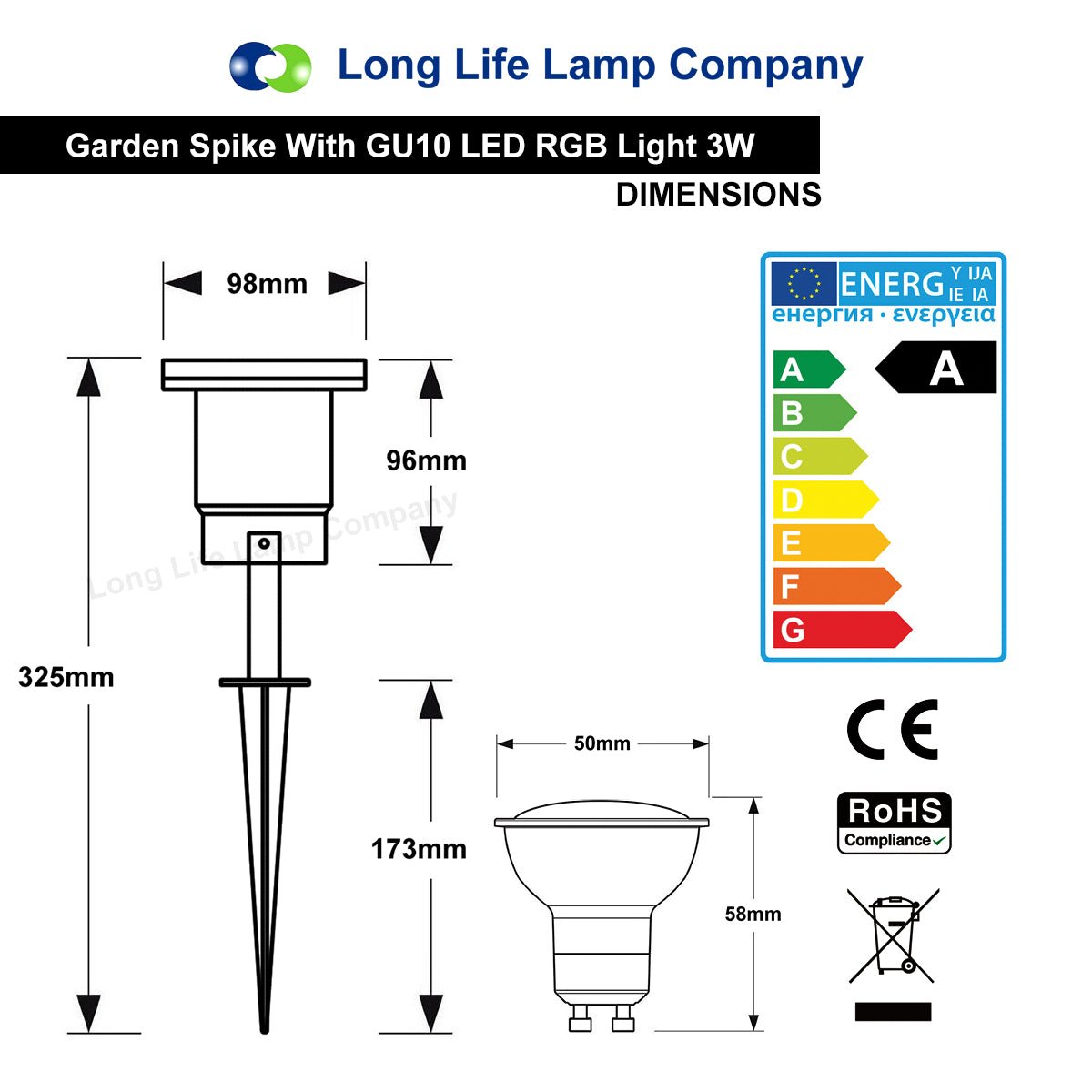 RGB LED Garden Spike Ground Light Colour Changing Automatic - Energy Light Bulbs - Free delivery on all orders