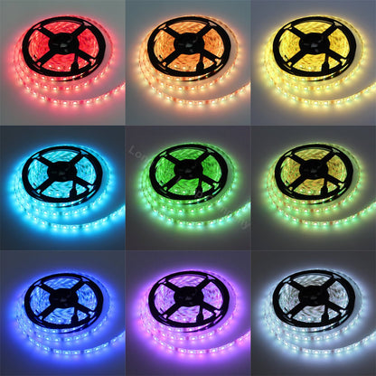 RGB LED Tape IP44 Exterior or Interior 5 Metre Strip Light Kit Colour Change 12v Plug and Play - Energy Light Bulbs - Free delivery on all orders