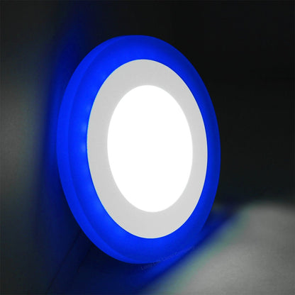 Round Dual Colour LED 6w Ceiling Recessed Panel Spot Light Blue and White - Energy Light Bulbs - Free delivery on all orders
