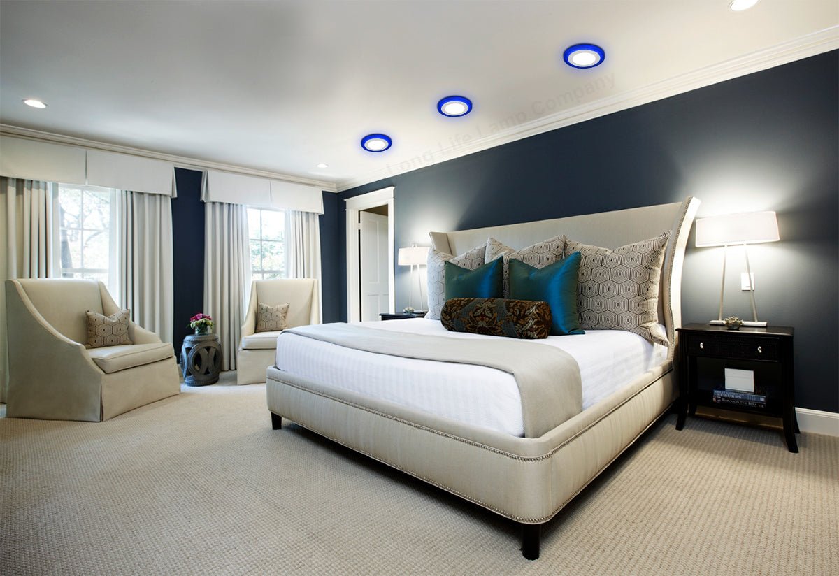 Round Dual Colour LED 6w Ceiling Recessed Panel Spot Light Blue and White - Energy Light Bulbs - Free delivery on all orders