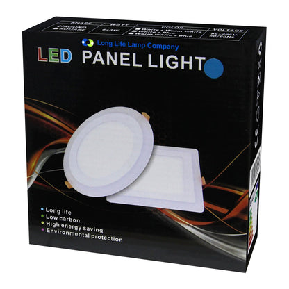 Round Dual Colour LED 6w Ceiling Recessed Panel Spot Light Blue and White - Energy Light Bulbs - Free delivery on all orders