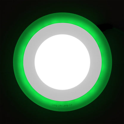 Round Dual Colour LED 6w Ceiling Recessed Panel Spot Light Green and White - Energy Light Bulbs - Free delivery on all orders