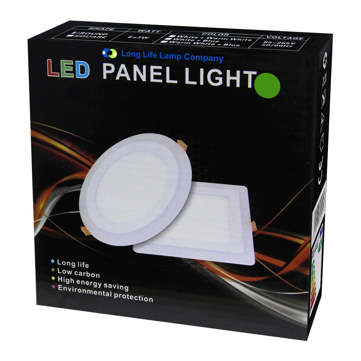 Round Dual Colour LED 6w Ceiling Recessed Panel Spot Light Green and White - Energy Light Bulbs - Free delivery on all orders