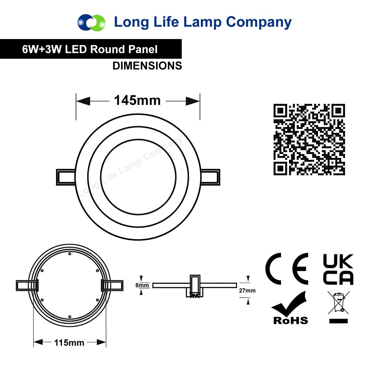 Round Dual Colour LED 6w Ceiling Recessed Panel Spot Light Green and White - Free delivery on all orders