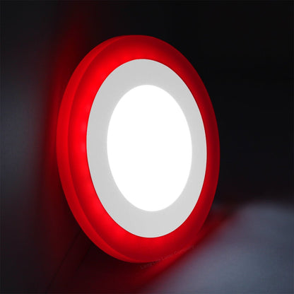 Round Dual Colour LED 6w Ceiling Recessed Panel Spot Light Red and White - Energy Light Bulbs - Free delivery on all orders