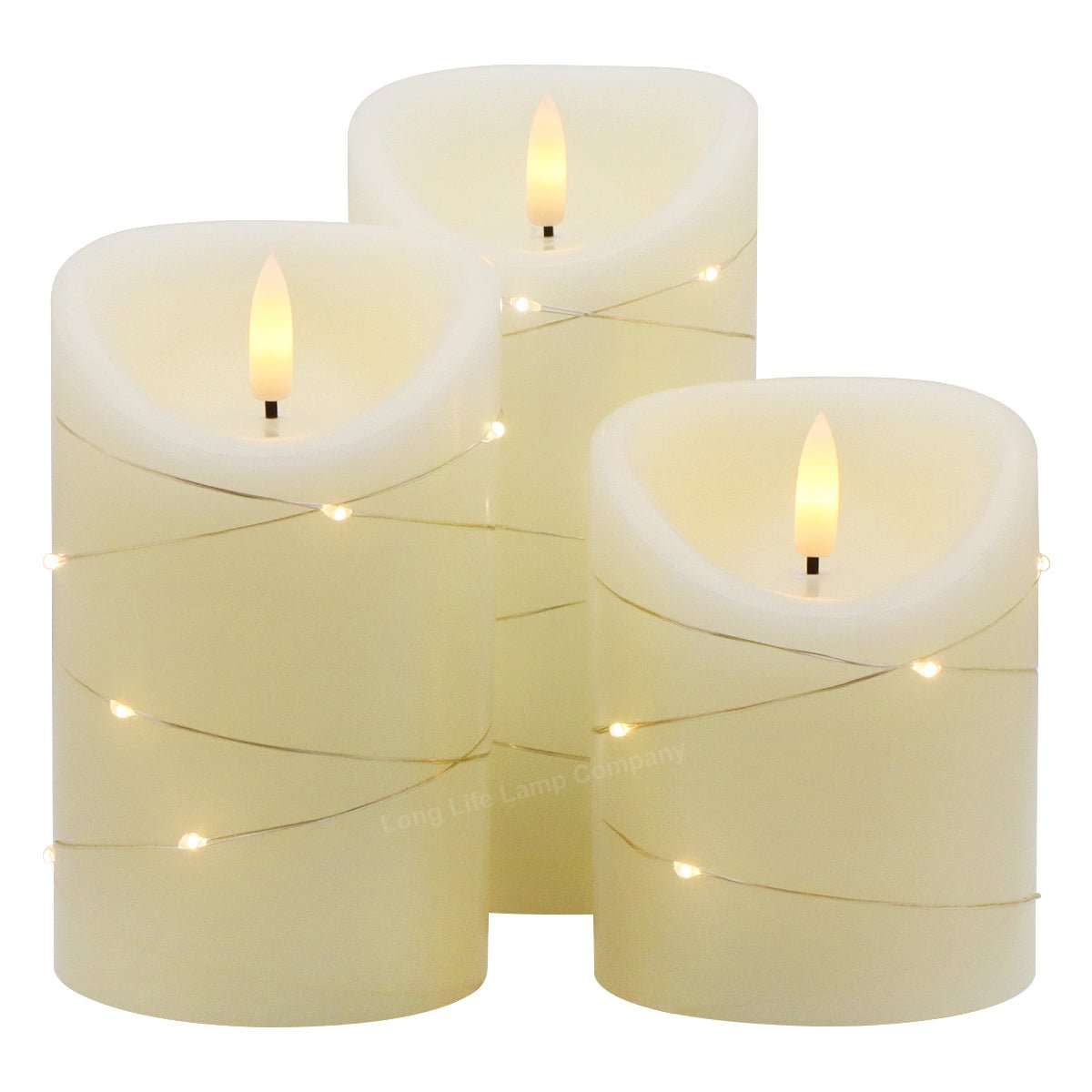 Set Of 3 USB Rechargeable LED Wax Coiled Fairy Flameless Candles With Remote Control - Energy Light Bulbs - Free delivery on all orders