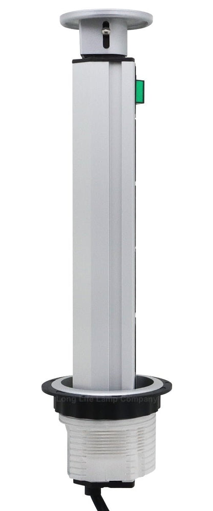 Silver Top Power Tower Pop Up Socket With 2 USB Charging Port 3 Plug Sockets - Energy Light Bulbs - Free delivery on all orders