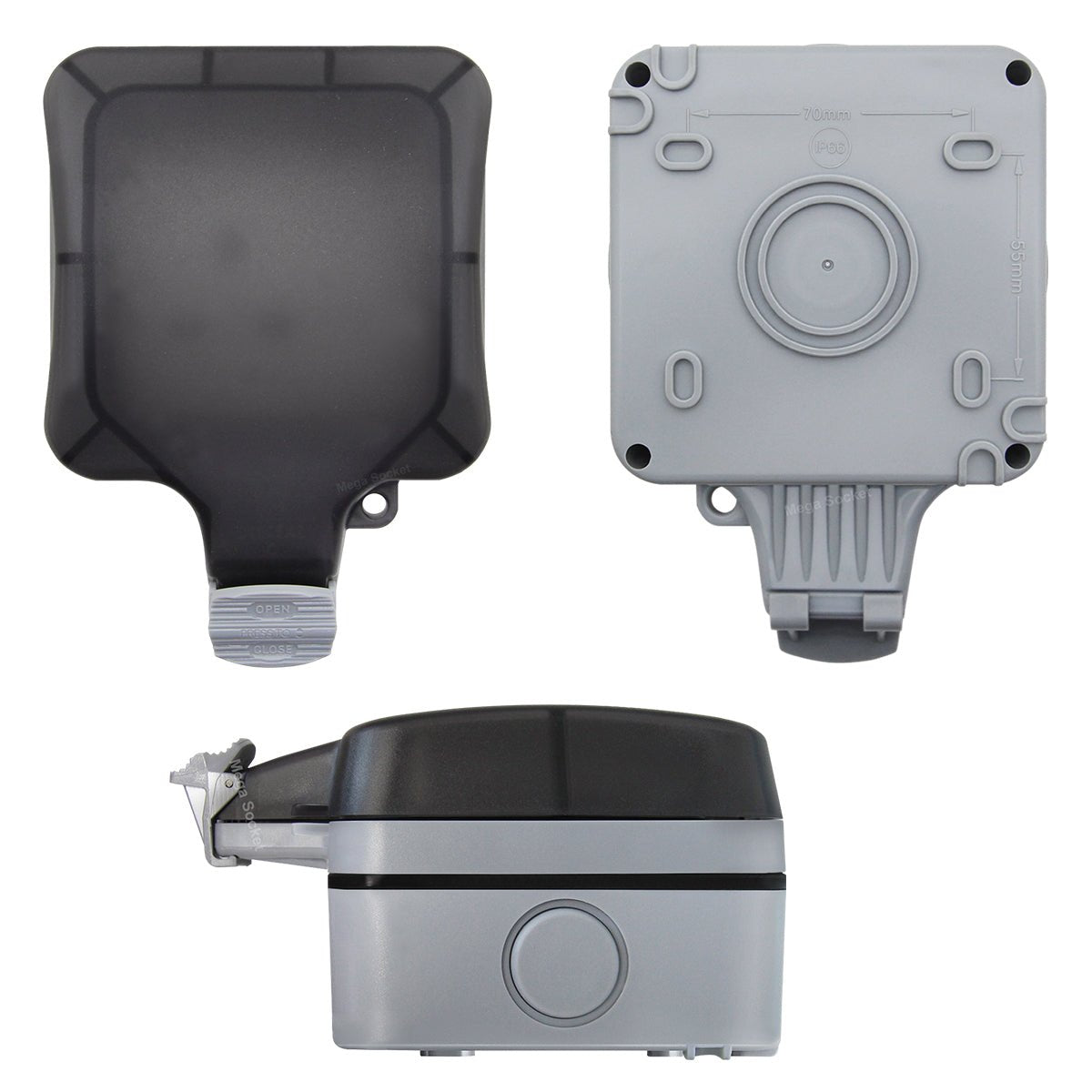 Single 13A 1 - Gang Weatherproof Outdoor Switched Socket IP66 Rated - Energy Light Bulbs - Free delivery on all orders