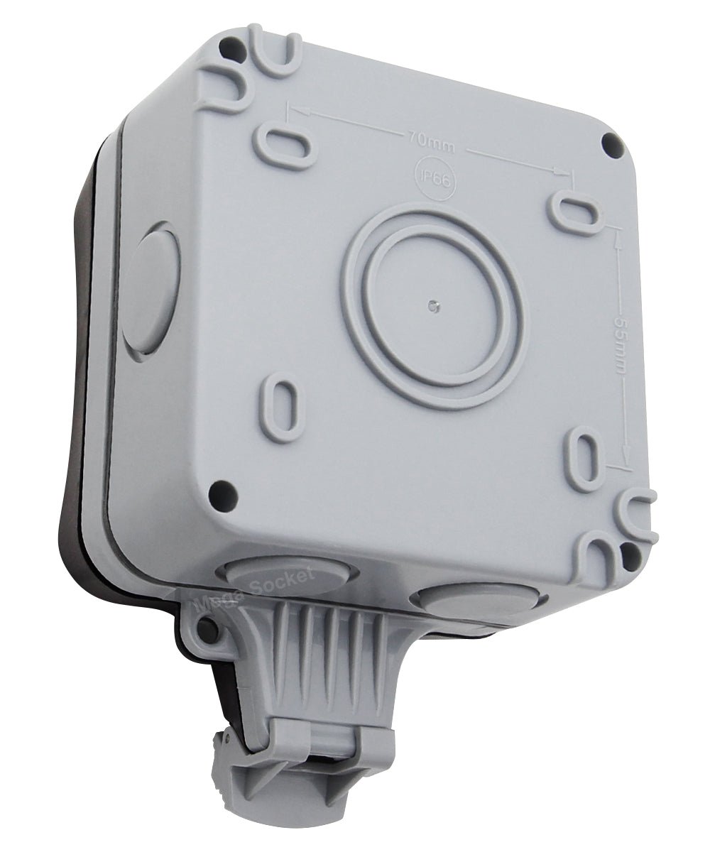 Single 13A 1 - Gang Weatherproof Outdoor Switched Socket IP66 Rated - Energy Light Bulbs - Free delivery on all orders