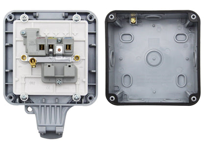 Single 13A 1 - Gang Weatherproof Outdoor Switched Socket IP66 Rated - Energy Light Bulbs - Free delivery on all orders