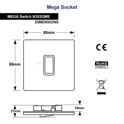 Single light Switch1 Gang 2 Way Black Nickel Wall Switch N302GME - Energy Light Bulbs - Free delivery on all orders