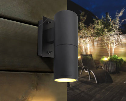 Single Outdoor Wall Light Black Stainless Steel IP65 - Energy Light Bulbs - Free delivery on all orders