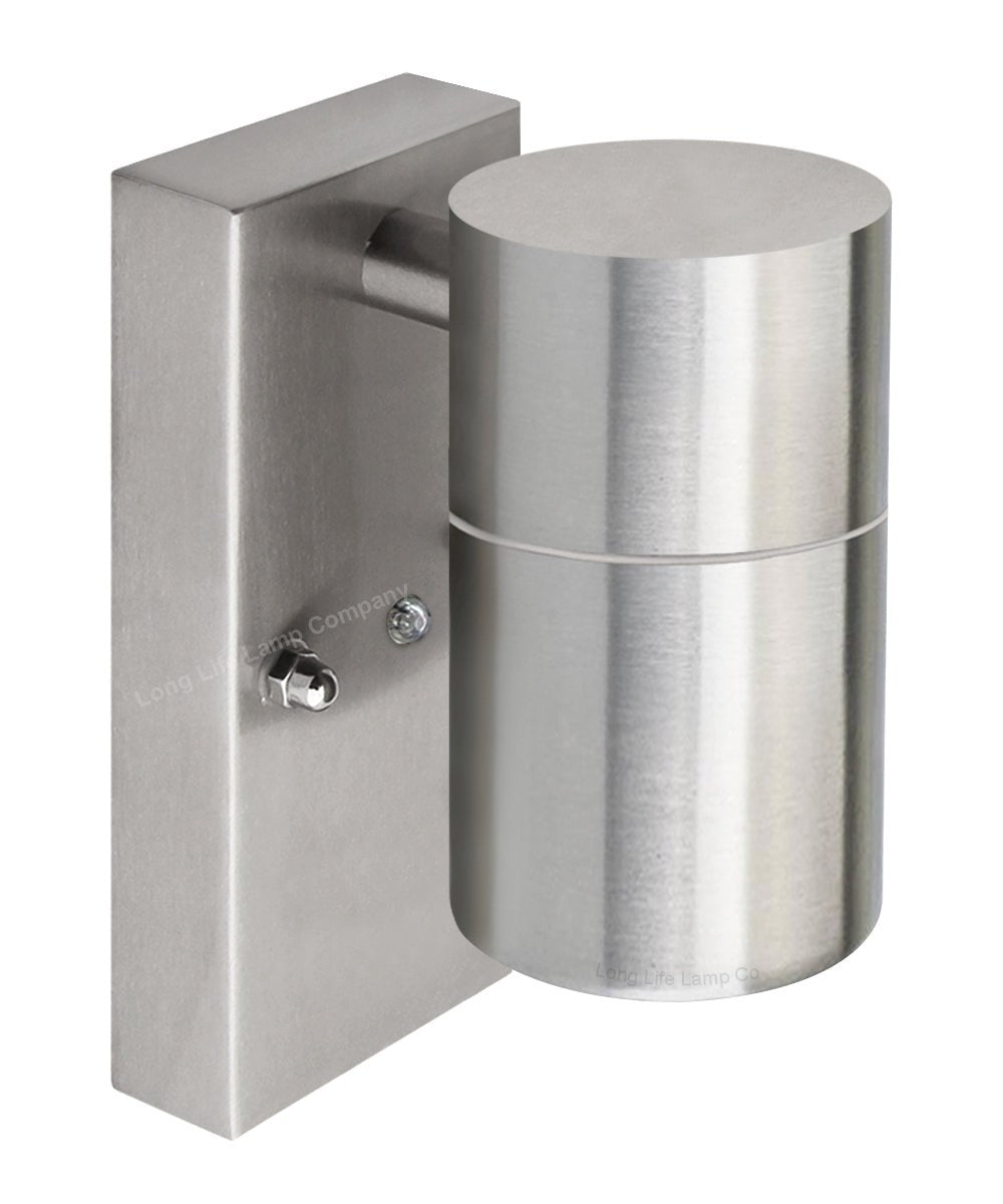 Single Outdoor Wall Light Dusk Till Dawn Sensor Stainless Steel Finish IP65 - Energy Light Bulbs - Free delivery on all orders